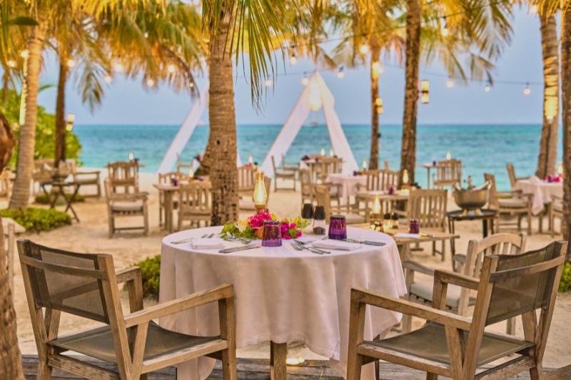 Al fresco dining at Adults only Sangu Restaurant at Kuredu Maldives